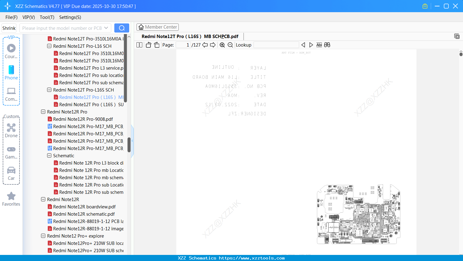 Xiaomi Redmi Note12T ProгиL16Sгй MB SCH&PCB